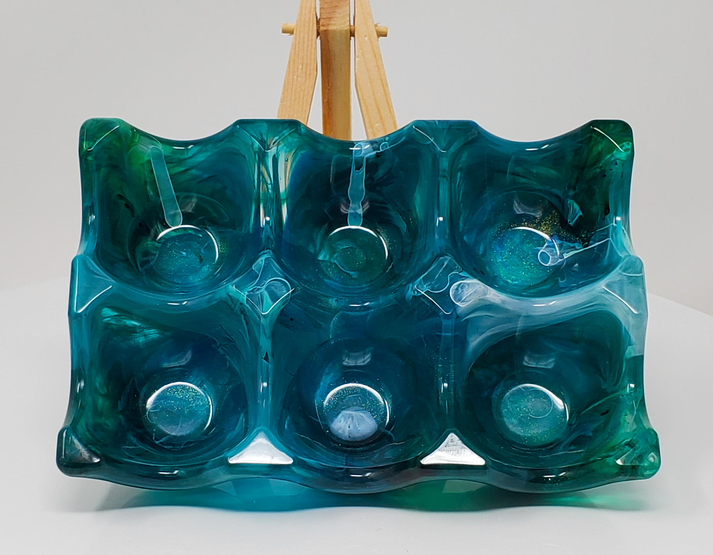 Sea green half-dozen egg Holder